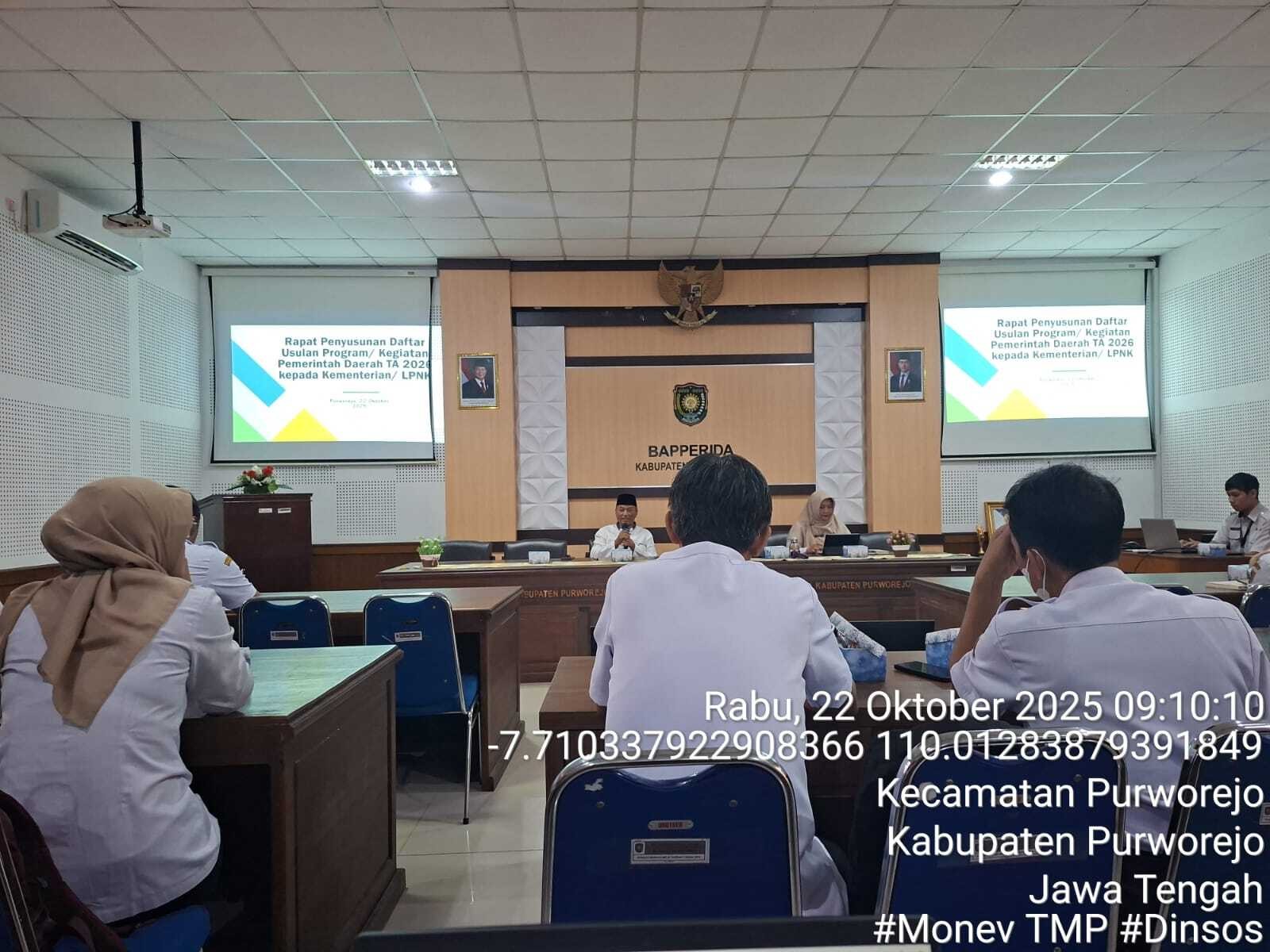 DINSOSDALDUKKB Ikuti Rapat Penyusunan Daftar Usulan Program/Kegiatan Pemda TA 2026